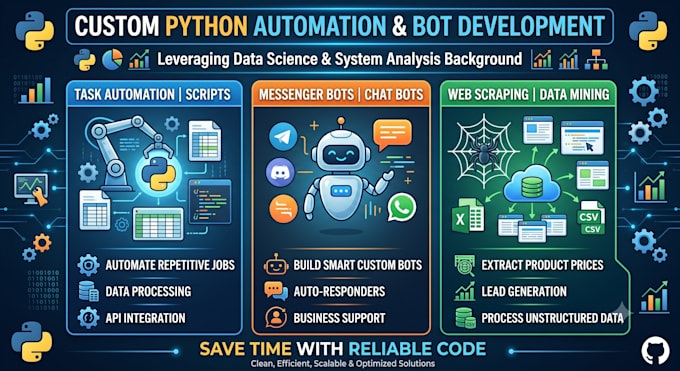 code a python automation script or custom chat bot for you
