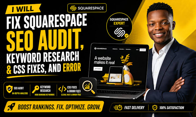 do squarespace SEO audit, keyword research and CSS fixes