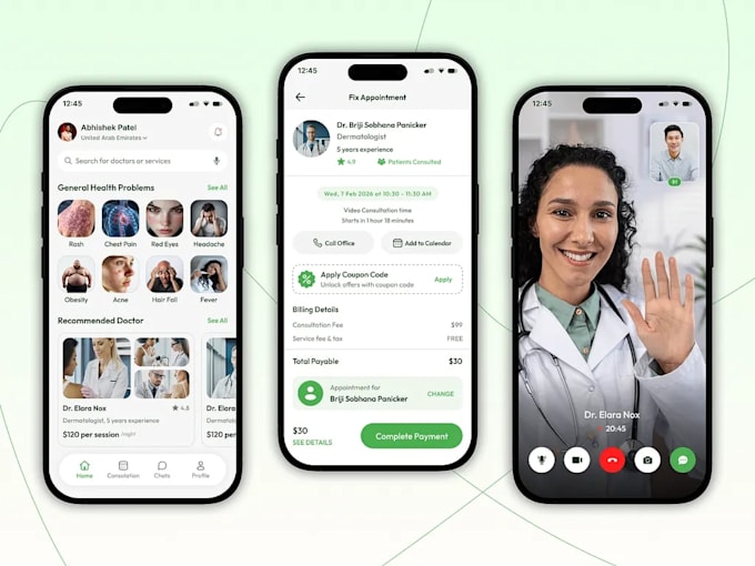 develop a hipaa compliant telemedicine app, doctor app or healthcare app