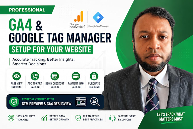 set up ga4, GTM, and ecommerce conversion tracking for wp