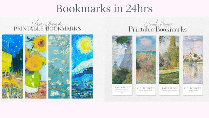 design unique custom printable bookmarks ready to print in 24 hours