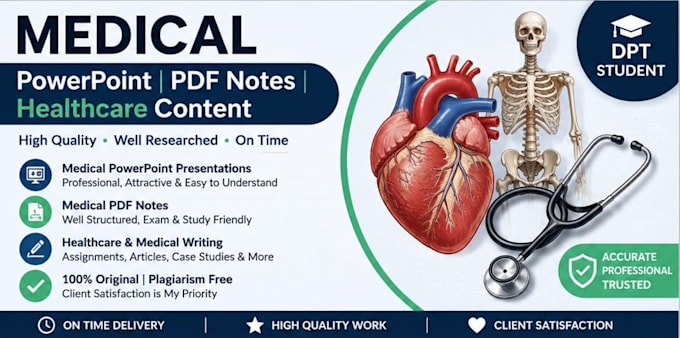 create medical powerpoint presentations slides and PDF notes