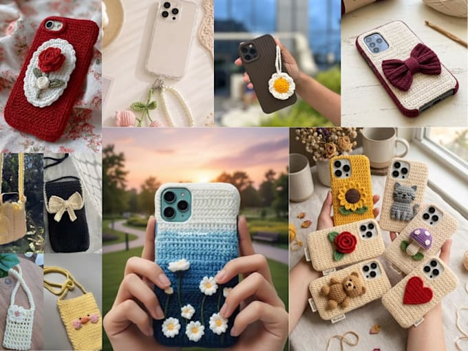 make custom handmade crochet mobile covers