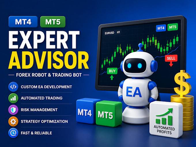 create forex eas, mt4 eas, mt5 eas, indicator, forex trade bot using mql4, mql5