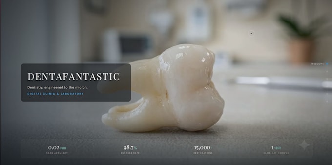 design an animated high end landing page with scroll effects