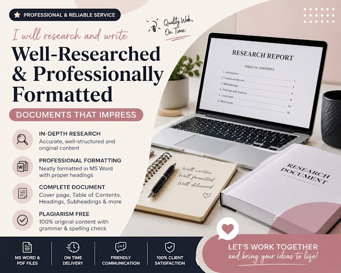 research and write original content for your project