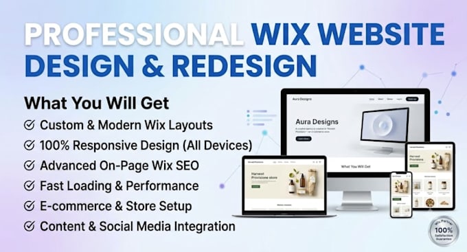 design a modern wix ecommerce store or wix business website