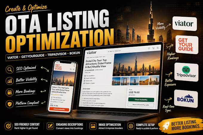 create and optimize viator getyourguide tripadvisor listings