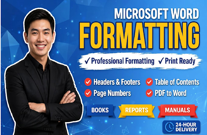 professionally format ms word documents, reports and books