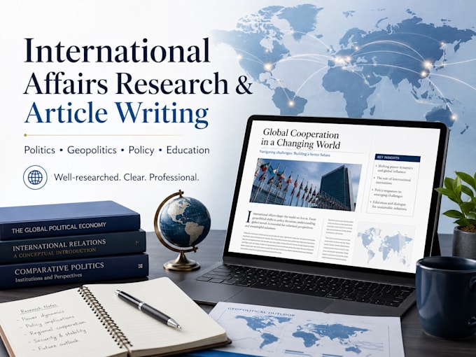 research and write articles on politics and education