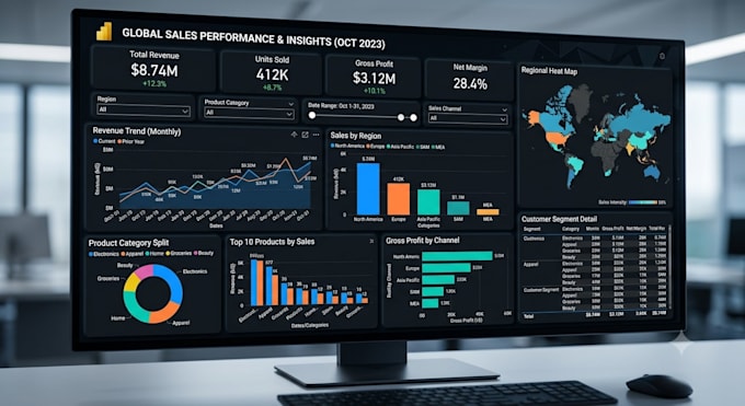 create interactive and impressive dashboards on power bi