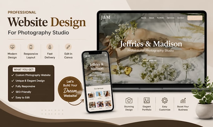 design a professional website in canva