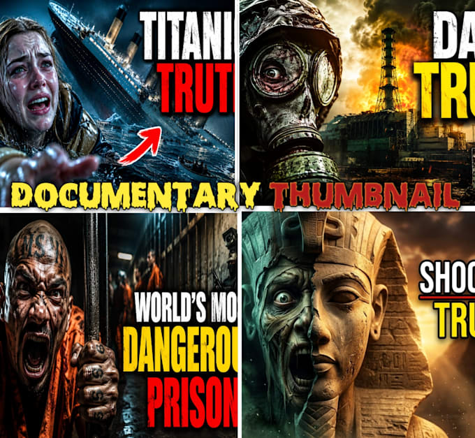 design cinematic documentary youtube thumbnails