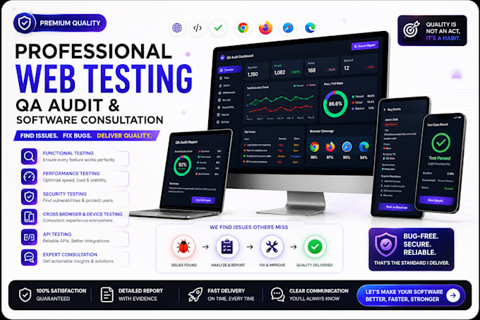 provide professional web testing qa audit and software consultation