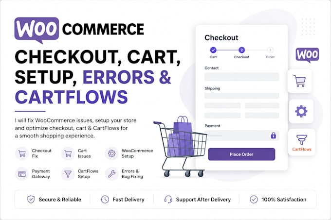 fix woocommerce checkout, cart, payment and cartflows issues