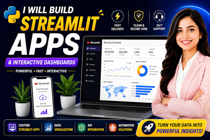 be python developer for streamlit apps and interactive dashboards