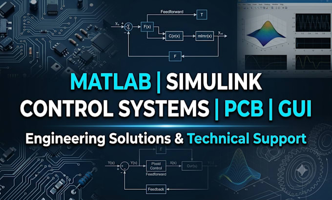 matlab, simulink, control systems, pcb design, gui, engineering projects