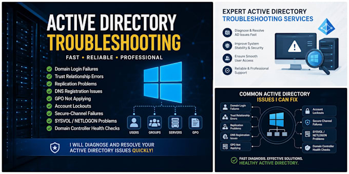 troubleshoot active directory dns group policy and login issues