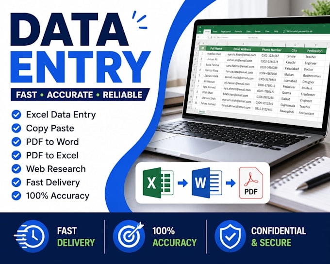 do accurate copy paste, typing and data entry