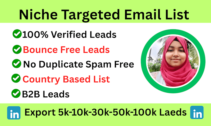 do niche targeted valid email list, b2b, bulk email list for email marketing