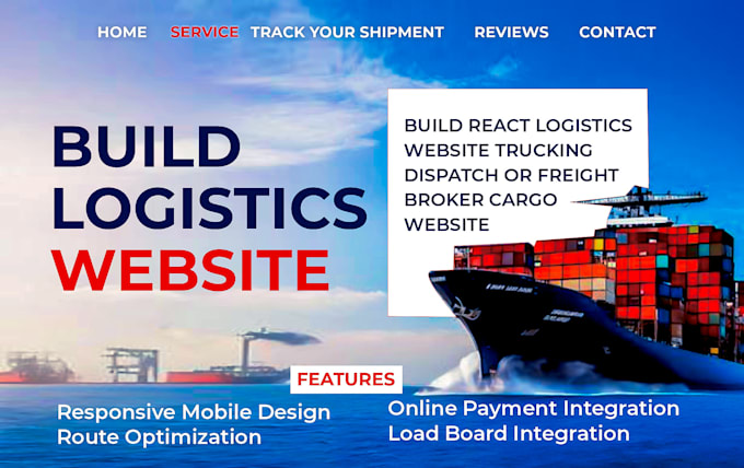 build react logistics website trucking dispatch or freight broker cargo website