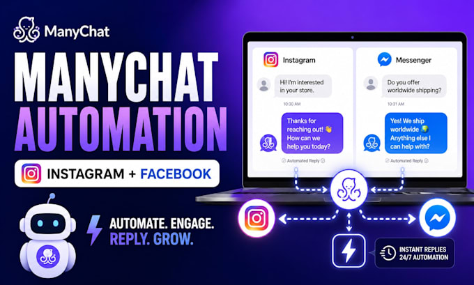 set up manychat automation for instagram and facebook