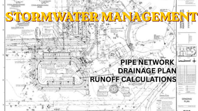 design stormwater grading utility drainage site plan swppp pipe network runoff