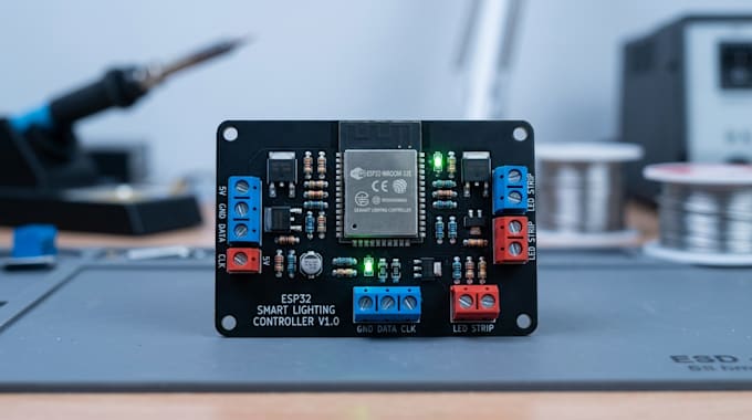 design esp32 esp8266 led controller, smart lighting and custom pcb systems