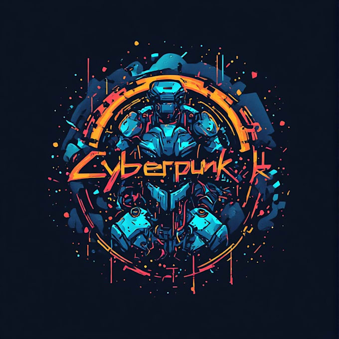 create an impressive futuristic cyberpunk logo