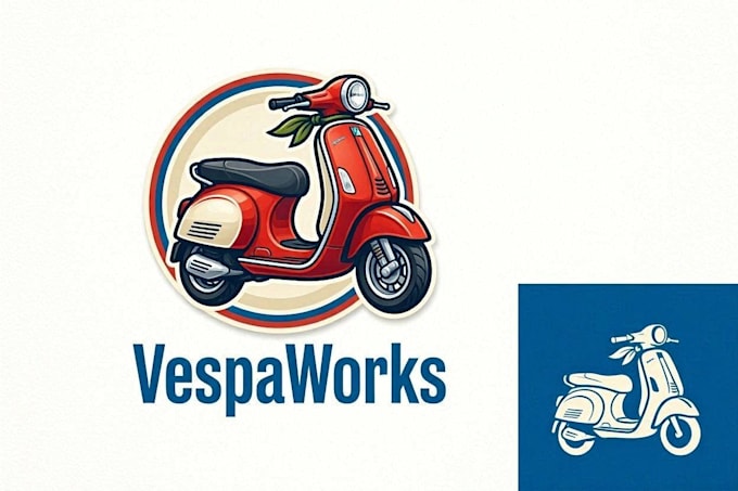 do creative vespa mascot logo for you with my on creativity