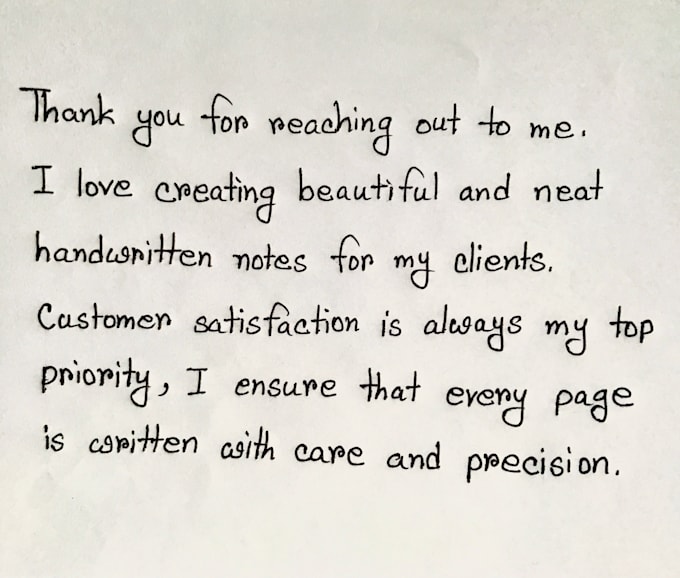beautifully handwrite your letter, notes, thank you note