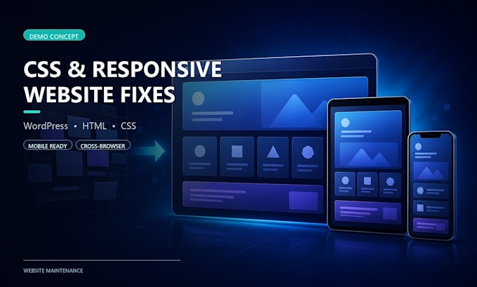 fix your website layout, CSS and responsive design issues fast