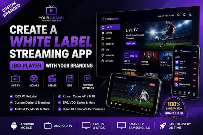 create a white label streaming app ibo player with your branding