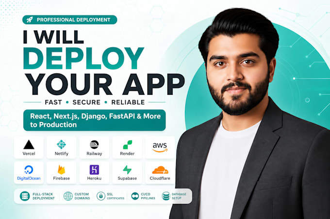 deploy your full stack web app on AWS, vercel, render, railway, azure, gcp