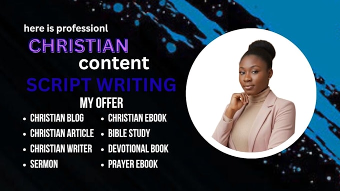 write christian content script, bible reels, sermon, prayer journal script,