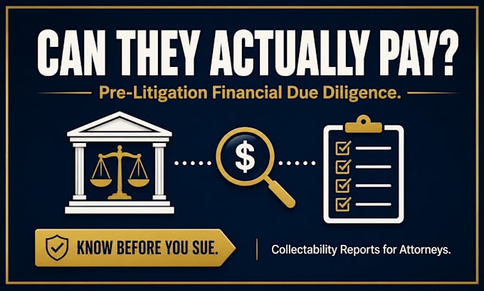 conduct pre litigation due diligence and asset searches