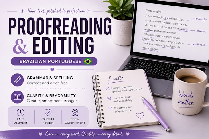 proofread and edit your portuguese text