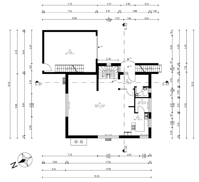 draw cad floor plans to german din standards
