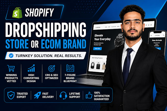 build a turnkey shopify dropshipping store or high converting ecom brand
