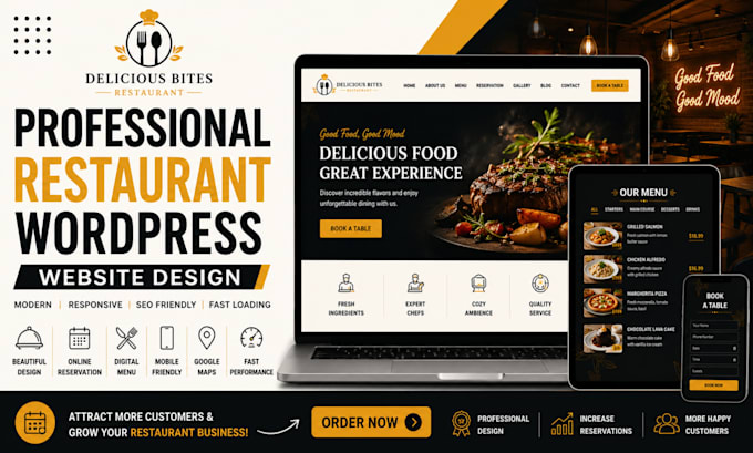 design a professional restaurant wordpress website
