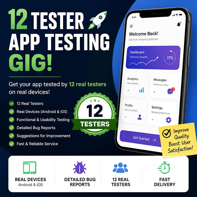 test your mobile app with 12 real testers