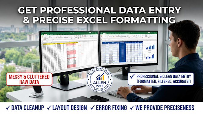 do professional data entry formating and clean up excel sheet