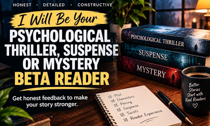 beta, read your psychological thriller, suspense, or mystery novel