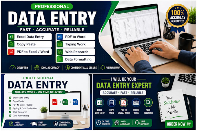 do accurate data entry, excel data entry, copy paste and PDF conversion
