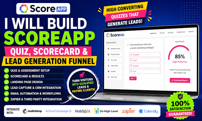 build scoreapp quiz scorecard and lead generation funnel