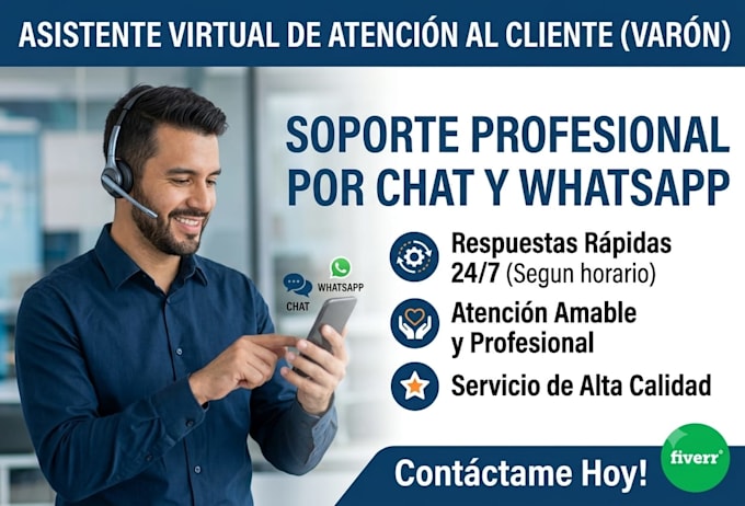 ser tu asistente de atencion al cliente por chat o whatsapp