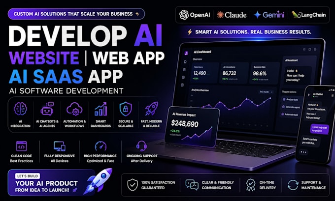 develop ai website, ai web application, ai saas app, ai software development