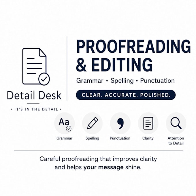 proofread and correct grammar, spelling and punctuation