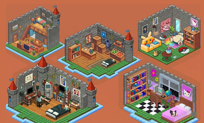 isometric pixel 2d pixel art character sprite sheet animation tileset game asset
