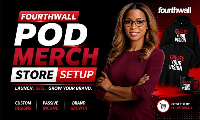 setup fourthwall merch pod store design fourth wall website product listing, SEO